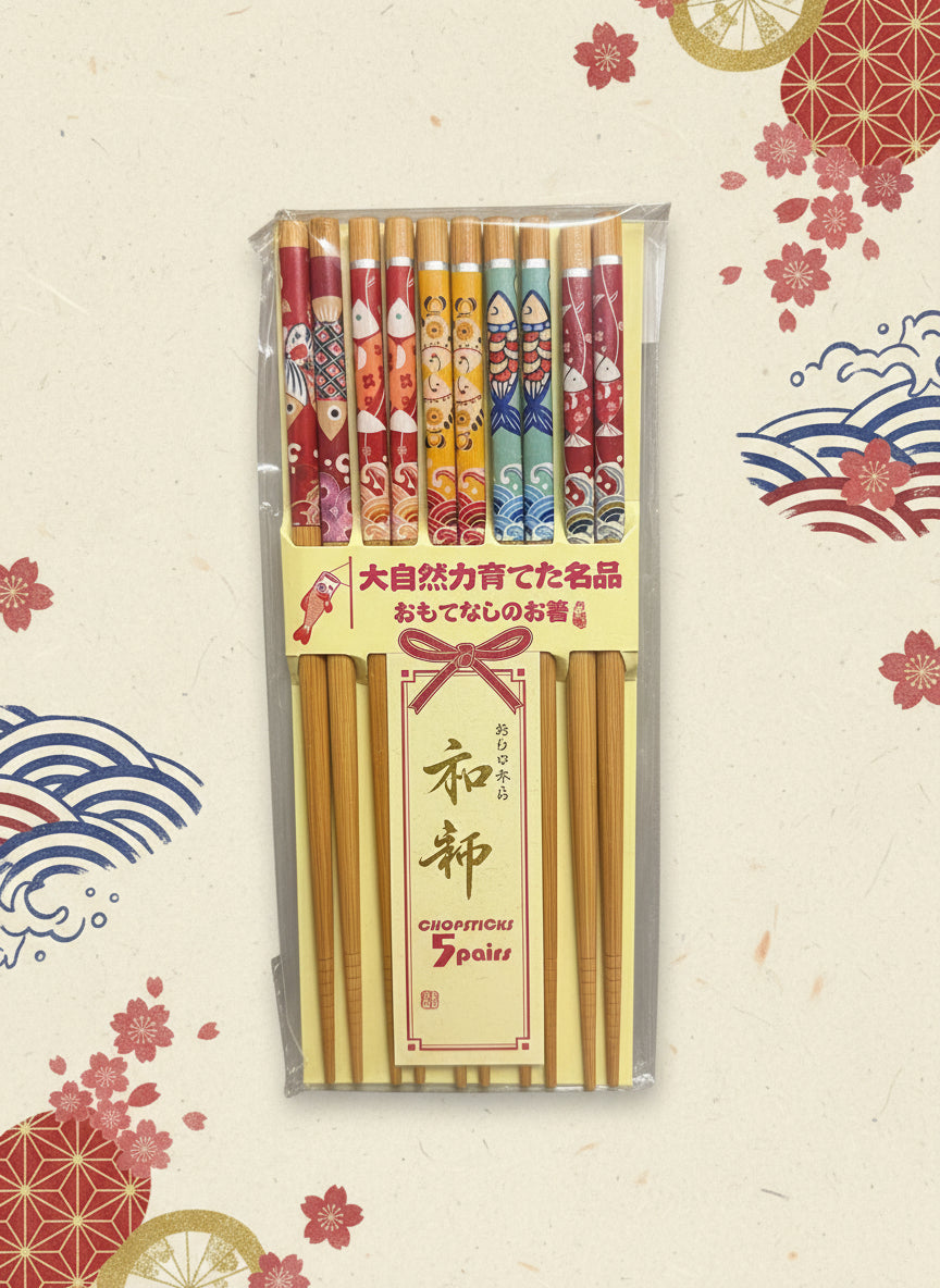 Lot 5 Baguettes peintes modèle Poissons