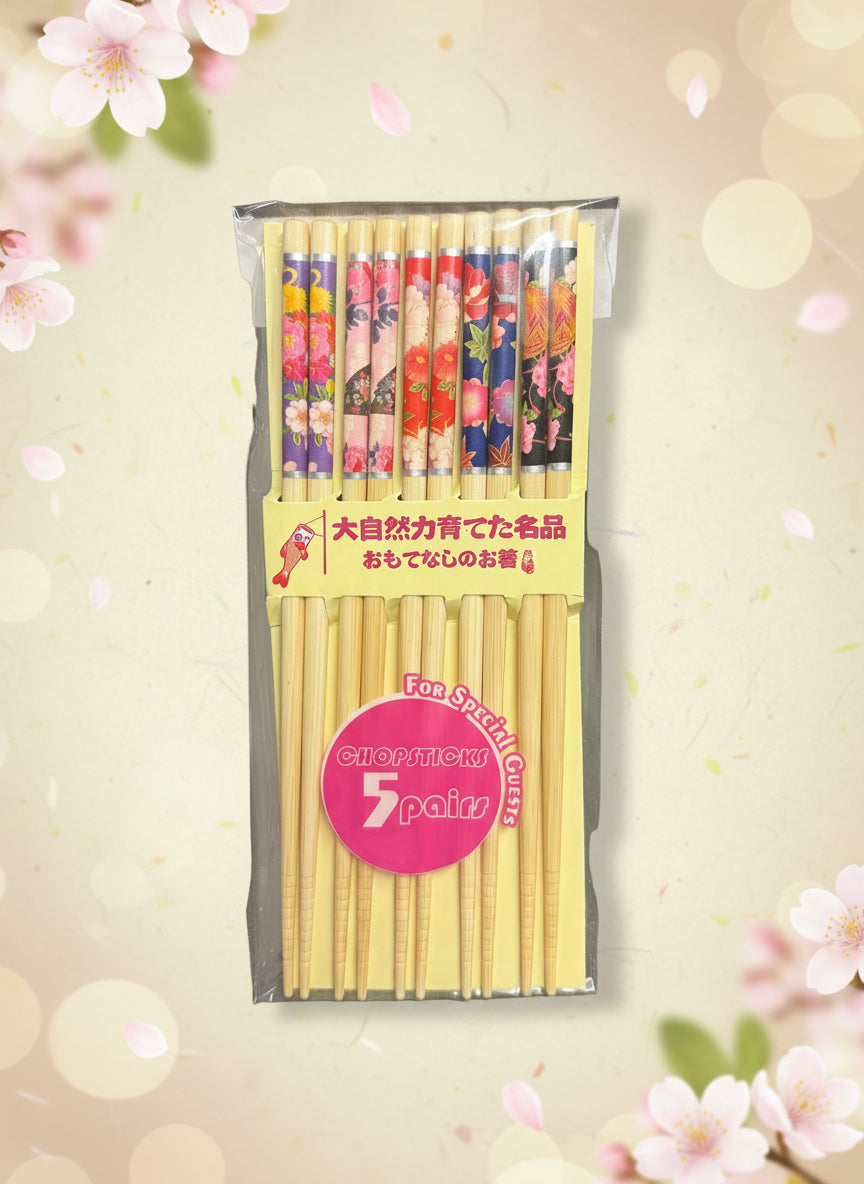 Lot 5 Baguettes peintes modèle Fleurs