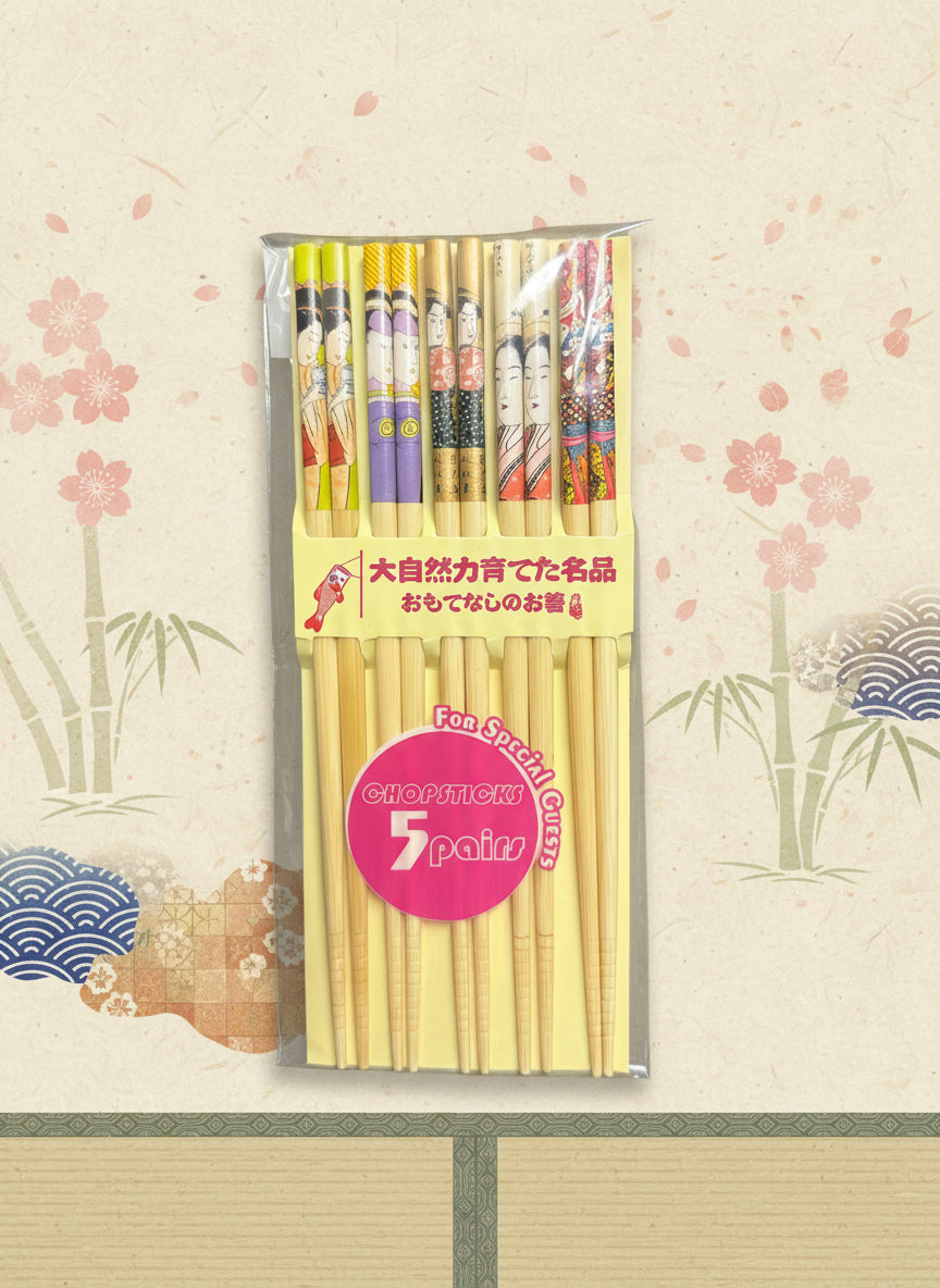 Lot 5 Baguettes peintes modèle Femmes Japonaises